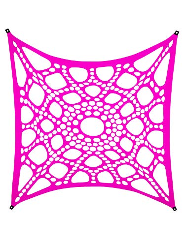 PSYWORK Schwarzlicht Segel Spandex Neon Spiderweb Pink, 3x3m von PSYWORK