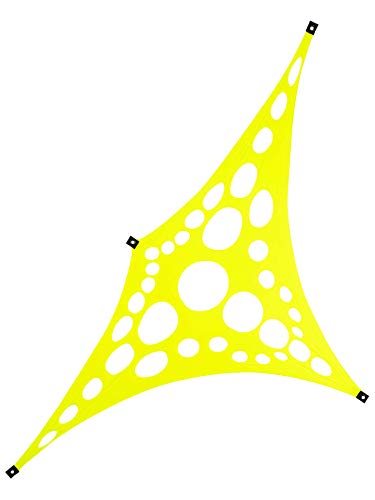PSYWORK Schwarzlicht Segel Spandex | Progspy Neon Space Star | Gelb | 1,5 x 3m | UV-aktiv | Leuchtend | Wandtuch Wandbehang Stoff Neon Deko Party Tuch Tapestry Poster PSY Goa von PSYWORK