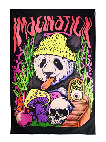 PSYWORK Schwarzlicht Stoffposter Neon | Imagination Panda | 1,5 x 2,25m | UV-aktiv | fluoreszierend | Wandbehang Stoffbanner Poster Wandbild Kunstdruck Dekobild Dekoration Wandteppich PSYWORK Schwarzlicht Stoffposter Neon | Imagination Panda | 1,5 x 2,25m | UV-aktiv | fluoreszierend | Wandbehang Stoffbanner Poster Wandbild Kunstdruck Dekobild Dekoration Wandteppich von PSYWORK