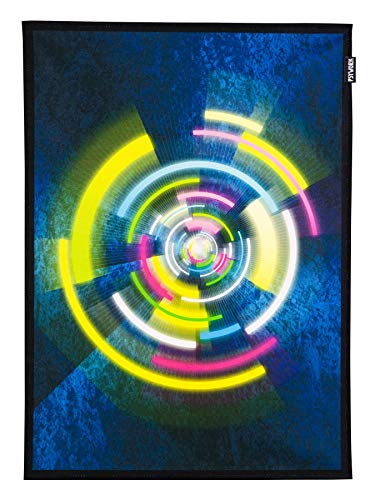 PSYWORK Schwarzlicht Stoffposter Neon | Tunnel Trip | 0,5 x 0,7m | UV-aktiv | fluoreszierend | Wandbehang Stoffbanner Poster Wandbild Kunstdruck Dekobild Dekoration Wandteppich von PSYWORK