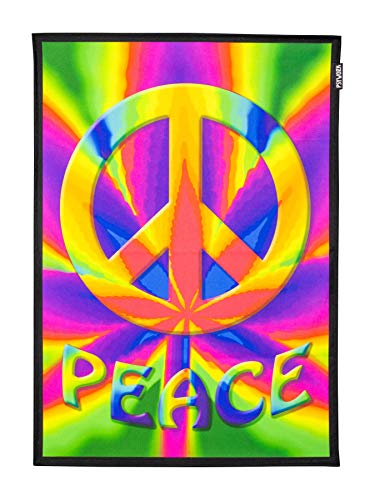PSYWORK Schwarzlicht Stoffposter Neon | Weed Peace | 0,5 x 0,7m | UV-aktiv | fluoreszierend | Wandbehang Stoffbanner Poster Wandbild Kunstdruck Dekobild Dekoration Wandteppich PSYWORK Schwarzlicht Stoffposter Neon | Weed Peace | 0,5 x 0,7m | UV-aktiv | fluoreszierend | Wandbehang Stoffbanner Poster Wandbild Kunstdruck Dekobild Dekoration Wandteppich von PSYWORK