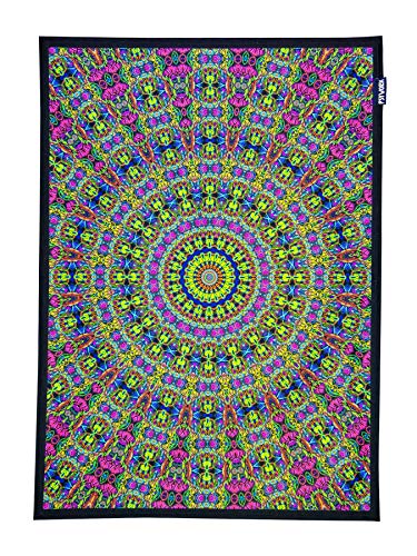 PSYWORK Schwarzlicht Stoffposter Neon | Yoga Mandala Green | 0,5 x 0,7m | UV-aktiv | fluoreszierend | Wandbehang Stoffbanner Poster Wandbild Kunstdruck Dekobild Dekoration Wandteppich PSYWORK Schwarzlicht Stoffposter Neon | Yoga Mandala Green | 0,5 x 0,7m | UV-aktiv | fluoreszierend | Wandbehang Stoffbanner Poster Wandbild Kunstdruck Dekobild Dekoration Wandteppich von PSYWORK