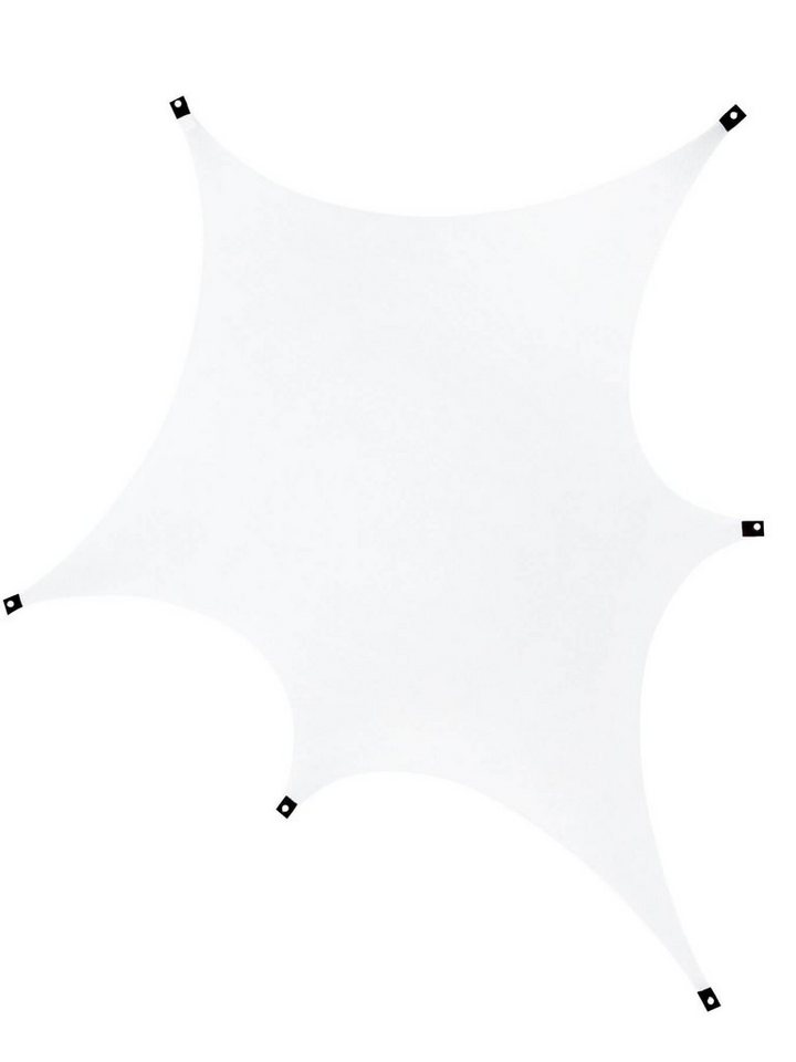 Wandteppich Schwarzlicht Segel Spandex Crystal Clear Shape III" Weiß 2,25x2,25m, PSYWORK, UV-aktiv, leuchtet unter Schwarzlicht" von PSYWORK