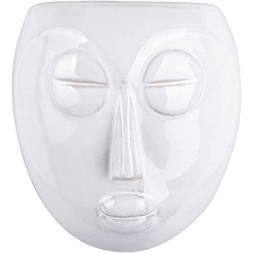 Present Time PT3504WH - Wandblumentopf - Maske - weiß - 16,5 x 17,5 x 8,7 cm von PT