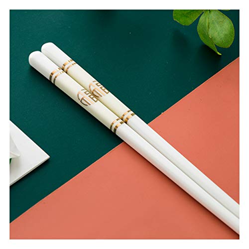 10 Paar fortschrittliche Keramik-Essstäbchen, wiederverwendbar, klassisch, chinesischer Segen, Druckmuster, Essstäbchen, Reinigung, spülmaschinenfest, 25 cm – Geschenkpaket U von PTATT