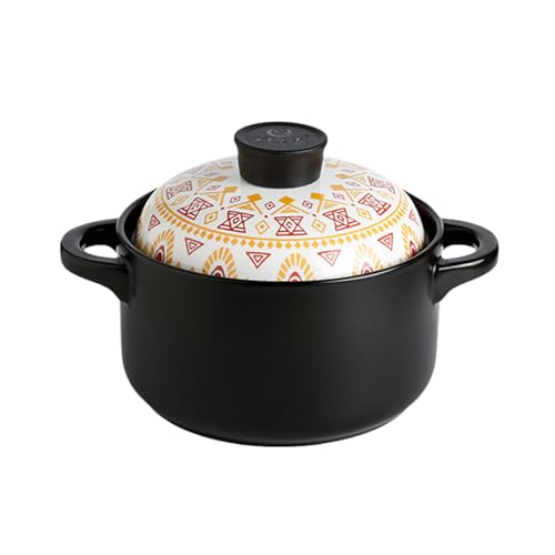 2,5 l Kasserolle mit Deckel, Suppentopf, kleiner Tontopf, Keramik-Suppentopf, rund, irdener Topf, binaurale Auflaufform mit Deckel, Keramik-Kochgeschirr, hohe Temperaturbeständigkeit, A-2,5 l 2,5 l Kasserolle mit Deckel, Suppentopf, kleiner Tontopf, Keramik-Suppentopf, rund, irdener Topf, binaurale Auflaufform mit Deckel, Keramik-Kochgeschirr, hohe Temperaturbeständigkeit, A-2,5 l von PTATT