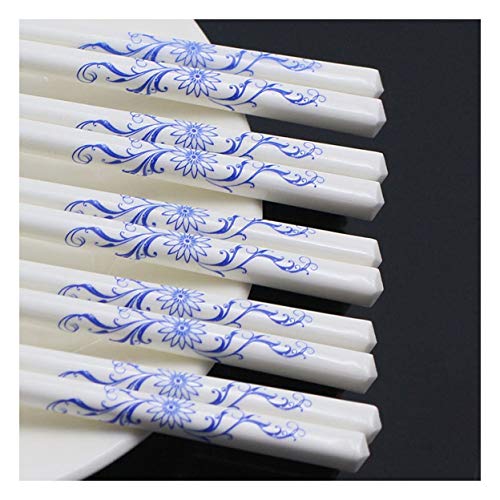 5 Paar Essstäbchen aus Holz, Geschenk-Box-Verpackung, weißes Porzellan, Blumenmuster, klassische japanische wiederverwendbare Essstäbchen, Geschirrspüler, Einweihungsgeschenk, 25 cm B 5 Paar Essstäbchen aus Holz, Geschenk-Box-Verpackung, weißes Porzellan, Blumenmuster, klassische japanische wiederverwendbare Essstäbchen, Geschirrspüler, Einweihungsgeschenk, 25 cm B von PTATT
