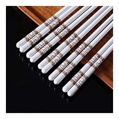 5 Paar hochwertige Porzellan-Essstäbchen, chinesische Essstäbchen, handgefertigt, rutschfest, Knochenporzellan, chinesische Essstäbchen für Sushi, Nudeln, Reis, Geschirrspüler, 24 cm, S 5 Paar hochwertige Porzellan-Essstäbchen, chinesische Essstäbchen, handgefertigt, rutschfest, Knochenporzellan, chinesische Essstäbchen für Sushi, Nudeln, Reis, Geschirrspüler, 24 cm, S von PTATT
