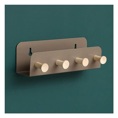 Aufbewahrungskorb Metall Wandregal mit Stauraum, 4-6 Haken für Briefe, Zeitschriften, Schlüssel, Mäntel, Leinen, robustes Stahldesign, Braun, 4 Aufbewahrungskorb Metall Wandregal mit Stauraum, 4-6 Haken für Briefe, Zeitschriften, Schlüssel, Mäntel, Leinen, robustes Stahldesign, Braun, 4 von PTATT