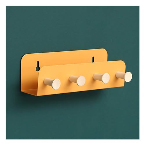 Aufbewahrungskorb aus Metall, Wandaufbewahrungskorb, Aufbewahrungskorb mit 4-6 Haken für Briefe, Zeitschriften, Schlüssel, Mäntel, Leinen, robustes Stahldesign, Gelb-4 Aufbewahrungskorb aus Metall, Wandaufbewahrungskorb, Aufbewahrungskorb mit 4-6 Haken für Briefe, Zeitschriften, Schlüssel, Mäntel, Leinen, robustes Stahldesign, Gelb-4 von PTATT