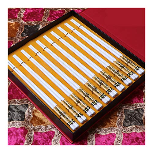 Bone China Chopsticks - Wiederverwendbare Essstäbchen Geschirrspüler Japanische Sushi Chop Stick 10 Paar Geschenkset mit Box Safe Rutschfest 9,4 Zoll -11 Optionen A von PTATT