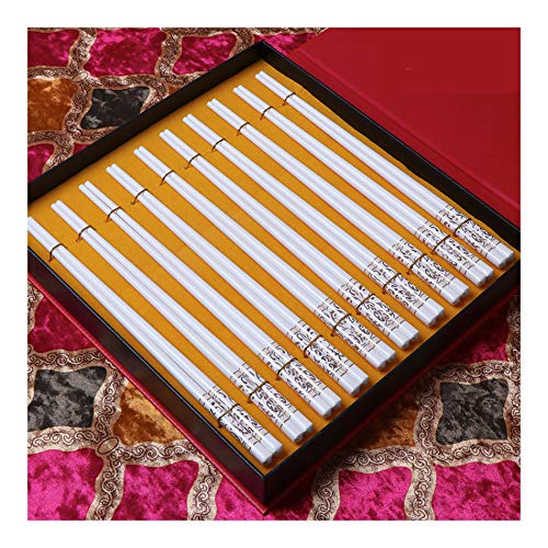 Bone China Chopsticks - Wiederverwendbare Essstäbchen Geschirrspüler Japanische Sushi Chop Stick 10 Paar Geschenkset mit Box Safe Rutschfest 9,4 Zoll -11 Optionen C von PTATT