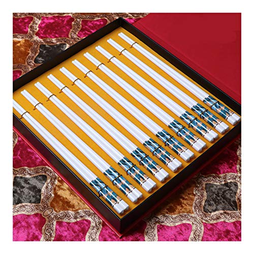 Bone China Chopsticks - Wiederverwendbare Essstäbchen Geschirrspüler Japanische Sushi Chop Stick 10 Paar Geschenkset mit Box Safe Rutschfest 9,4 Zoll -11 Optionen Q von PTATT