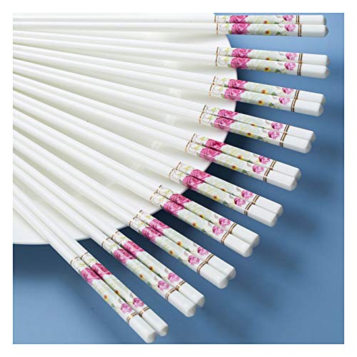 Chinesische Essstäbchen, Essstäbchen, Knochenporzellan, Geschenk-Set, Essstäbchen, wiederverwendbar, hohe Temperaturbeständigkeit, Essstäbchen-Set mit Etui, 10 Paar U Chinesische Essstäbchen, Essstäbchen, Knochenporzellan, Geschenk-Set, Essstäbchen, wiederverwendbar, hohe Temperaturbeständigkeit, Essstäbchen-Set mit Etui, 10 Paar U von PTATT