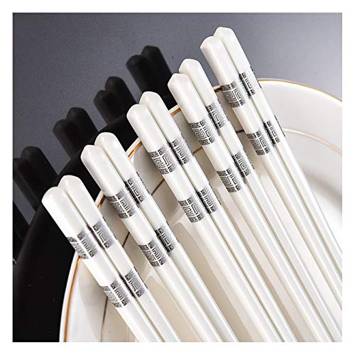 Chinesische Essstäbchen, Knochenporzellan, Essstäbchen, Porzellan, Geschenk-Set, wiederverwendbar, spülmaschinenfest, Hochtemperaturreinigung, Essstäbchen-Set mit Etui, 5 Paar S Chinesische Essstäbchen, Knochenporzellan, Essstäbchen, Porzellan, Geschenk-Set, wiederverwendbar, spülmaschinenfest, Hochtemperaturreinigung, Essstäbchen-Set mit Etui, 5 Paar S von PTATT