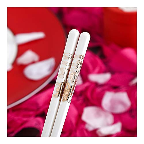 Chinesische Essstäbchen aus Knochenporzellan, weiße Porzellan-Essstäbchen, Premium-Geschenk-Box, wiederverwendbare Keramik-Essstäbchen, 5 Paar, japanische Sushi-Essstäbchen, 24 cm B Chinesische Essstäbchen aus Knochenporzellan, weiße Porzellan-Essstäbchen, Premium-Geschenk-Box, wiederverwendbare Keramik-Essstäbchen, 5 Paar, japanische Sushi-Essstäbchen, 24 cm B von PTATT