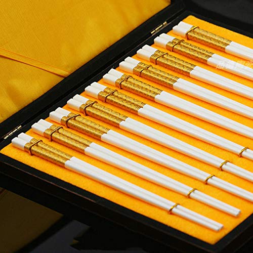 Chinesische Essstäbchen aus Knochenporzellan, weißes Porzellan, Blumenmuster, wiederverwendbare Keramik-Essstäbchen, 10 Paar japanische Sushi-Essstäbchen, Geschenkpaket A Chinesische Essstäbchen aus Knochenporzellan, weißes Porzellan, Blumenmuster, wiederverwendbare Keramik-Essstäbchen, 10 Paar japanische Sushi-Essstäbchen, Geschenkpaket A von PTATT