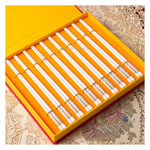 Essstäbchen-Set, Knochenporzellan, lackfrei, wachsfrei, natürlich, gesund, chinesischer klassischer Stil für Küche, Esszimmer, Gourmet, Nudeln, Geschenkpaket E Essstäbchen-Set, Knochenporzellan, lackfrei, wachsfrei, natürlich, gesund, chinesischer klassischer Stil für Küche, Esszimmer, Gourmet, Nudeln, Geschenkpaket E von PTATT