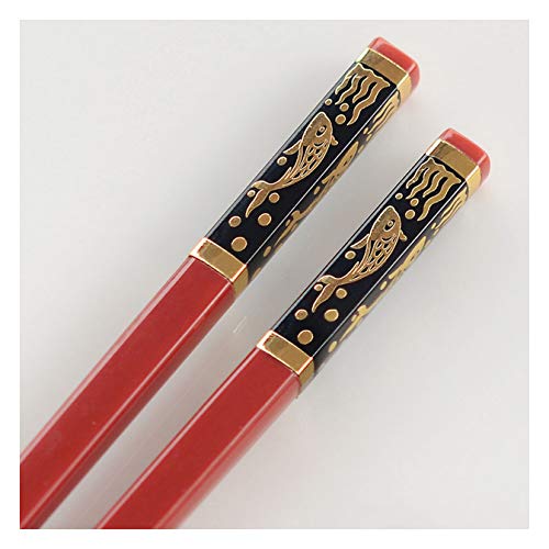 Essstäbchen aus Fiberglas, Premium-japanische Essstäbchen, wiederverwendbar und langlebig, rutschfeste Essstäbchen mit strukturierten Spitzen für Zuhause, Rot, 10 Paar Essstäbchen aus Fiberglas, Premium-japanische Essstäbchen, wiederverwendbar und langlebig, rutschfeste Essstäbchen mit strukturierten Spitzen für Zuhause, Rot, 10 Paar von PTATT