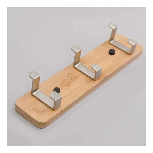 Garderobenständer aus Bambusholz mit zwei Haken zum Aufhängen für Mäntel, Schals, Schlüssel aus Holz, 3 Haken Garderobenständer aus Bambusholz mit zwei Haken zum Aufhängen für Mäntel, Schals, Schlüssel aus Holz, 3 Haken von PTATT