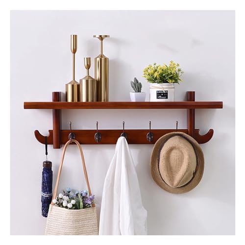 Garderobenständer aus rustikalem Holz mit Haken, für Garderobe, Schlafzimmer, Küche, Badezimmer, Hüte, Mäntel, Schals, Braun, 80 cm Garderobenständer aus rustikalem Holz mit Haken, für Garderobe, Schlafzimmer, Küche, Badezimmer, Hüte, Mäntel, Schals, Braun, 80 cm von PTATT