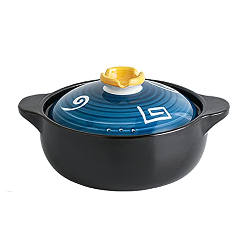 Keramik-Kasserolle mit Deckel, rund, Lasagne-Pfannen mit Deckel zum Kochen, Backform mit Deckel für Abendessen, Küche, 1,8 l/3 l, blau, 1,8 l Keramik-Kasserolle mit Deckel, rund, Lasagne-Pfannen mit Deckel zum Kochen, Backform mit Deckel für Abendessen, Küche, 1,8 l/3 l, blau, 1,8 l von PTATT