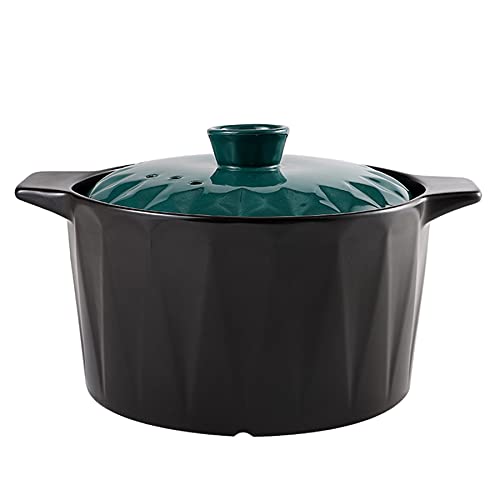 Keramik-Kochtopf, 1,8 l, chinesischer Keramik-Kasserolle, Tontopf, Erdtopf mit Deckel, kleiner Dampf, schwarz, 1,8 l Keramik-Kochtopf, 1,8 l, chinesischer Keramik-Kasserolle, Tontopf, Erdtopf mit Deckel, kleiner Dampf, schwarz, 1,8 l von PTATT