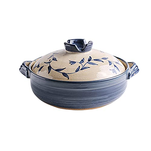 Keramik-Suppentopf, Tontopf, Keramik, schwarz, rund, Schmorpfanne, Herd, Suppentopf, Kasserolle, Kochtopf, Blau, 2,2 l Keramik-Suppentopf, Tontopf, Keramik, schwarz, rund, Schmorpfanne, Herd, Suppentopf, Kasserolle, Kochtopf, Blau, 2,2 l von PTATT