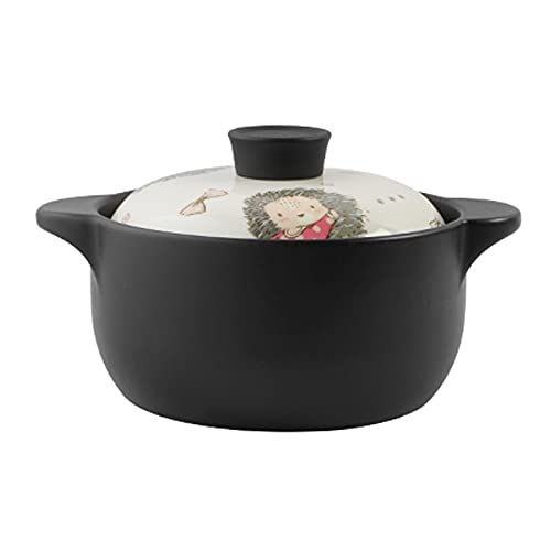 Keramik Suppentopf Deckel Reinkeramik Terrine Suppe Keramik Rund Schwarz Geschirr Auflauf Tontopf Erdtopf Keramik Kochgeschirr mit Deckel Hitzebeständig (2,5L) Schwarz - 2,5L von PTATT