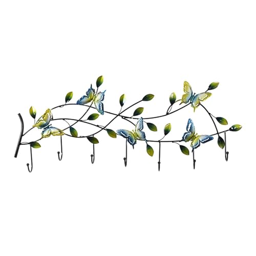 Kleiderhaken aus Gusseisen, Schmetterling-Design, Wandmontage, Schlüsselhalter, Wand-Organizer, dekorative Bauernhaus-Haken für Handtücher, Taschen, Schals, Schlammgrün Kleiderhaken aus Gusseisen, Schmetterling-Design, Wandmontage, Schlüsselhalter, Wand-Organizer, dekorative Bauernhaus-Haken für Handtücher, Taschen, Schals, Schlammgrün von PTATT