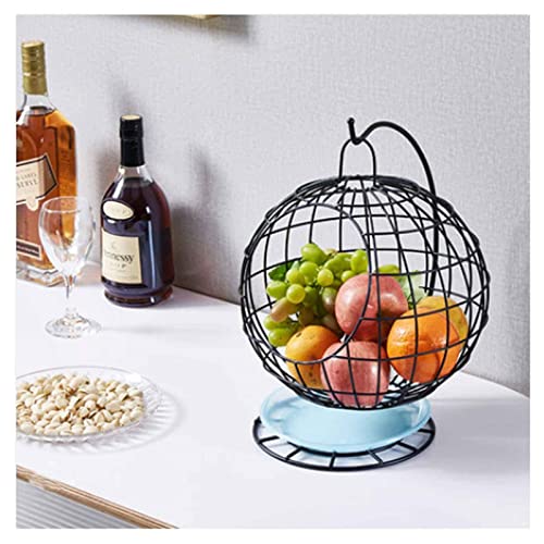 PTATT Hängende Obstschale aus Metall - Kreativer Gemüsekorb - Dekorativer Display für Küche Esstisch Theke - Schwarz PTATT Hängende Obstschale aus Metall - Kreativer Gemüsekorb - Dekorativer Display für Küche Esstisch Theke - Schwarz von PTATT