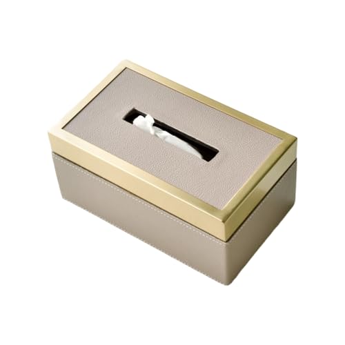 Rechteckige Taschentuchbox-Abdeckung, Retro-Tücherbox-Halter mit Metallplatte, moderne chinesische Leder-Tücherbox, dekorative Taschentuchbox für Schminktisch, Kommode, Nachttisch, Tisch Coun E Rechteckige Taschentuchbox-Abdeckung, Retro-Tücherbox-Halter mit Metallplatte, moderne chinesische Leder-Tücherbox, dekorative Taschentuchbox für Schminktisch, Kommode, Nachttisch, Tisch Coun E von PTATT