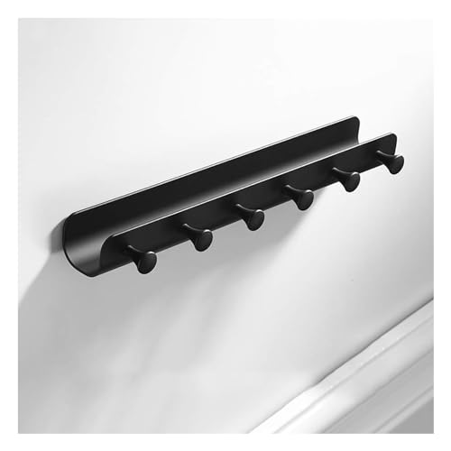 Robuste Metallgarderobe zur Wandmontage, U-Form, Wandhaken, Organizer zum Aufhängen von Mänteln, Hüten, Handtüchern, Taschen, Bademänteln, Schlüsseln, 4–6 Haken, Schwarz, 6 Stück Robuste Metallgarderobe zur Wandmontage, U-Form, Wandhaken, Organizer zum Aufhängen von Mänteln, Hüten, Handtüchern, Taschen, Bademänteln, Schlüsseln, 4–6 Haken, Schwarz, 6 Stück von PTATT