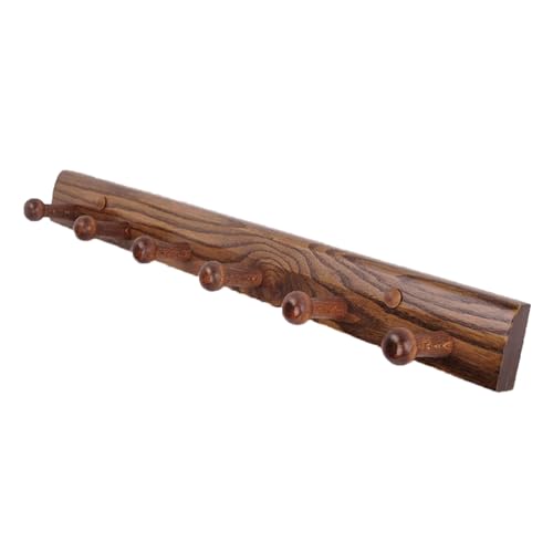 Rustikale Holzgarderobe, Wandmontage, Massivholz, Kleiderhaken, Wandgarderobe, Kleideraufbewahrung, Hakenleiste für Eingang, Schlafzimmer, Schlamm, Mäntel, Braun, 6 Haken Rustikale Holzgarderobe, Wandmontage, Massivholz, Kleiderhaken, Wandgarderobe, Kleideraufbewahrung, Hakenleiste für Eingang, Schlafzimmer, Schlamm, Mäntel, Braun, 6 Haken von PTATT