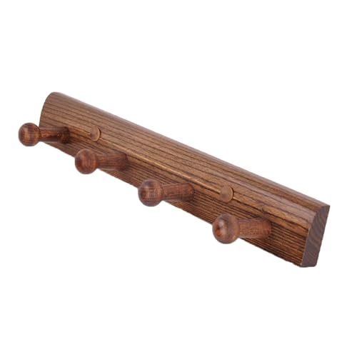 Rustikaler Kleiderhaken aus Massivholz, Wandhaken für Mäntel, Hüte, Kleidung, für Eingangsbereich, Schlafzimmer, Garderobe, Mantel, Braun, 4 Haken Rustikaler Kleiderhaken aus Massivholz, Wandhaken für Mäntel, Hüte, Kleidung, für Eingangsbereich, Schlafzimmer, Garderobe, Mantel, Braun, 4 Haken von PTATT