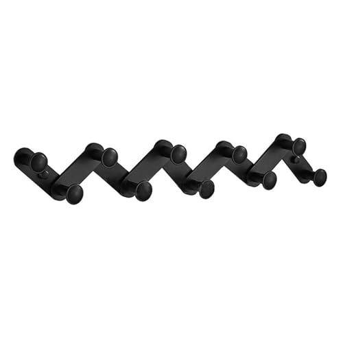 Wandmontiertes Wandregal, zusammenklappbar, 2–10 Haken, mehrere Haken, Wandhalterung, schlank, platzsparend, zum Aufhängen von Mänteln, Schals, Geldbörsen usw., Schwarz, 10 Wandmontiertes Wandregal, zusammenklappbar, 2–10 Haken, mehrere Haken, Wandhalterung, schlank, platzsparend, zum Aufhängen von Mänteln, Schals, Geldbörsen usw., Schwarz, 10 von PTATT