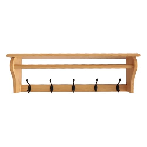Wandmontiertes Wandregal mit Trennwand, 4–6 Haken, Hutablage, Handtuchaufhänger, Holz, Wandhaken, Aufhänger mit Heringen, Eingangsbereich, Schlafzimmer, Badezimmer, Holz, 5 Wandmontiertes Wandregal mit Trennwand, 4–6 Haken, Hutablage, Handtuchaufhänger, Holz, Wandhaken, Aufhänger mit Heringen, Eingangsbereich, Schlafzimmer, Badezimmer, Holz, 5 von PTATT