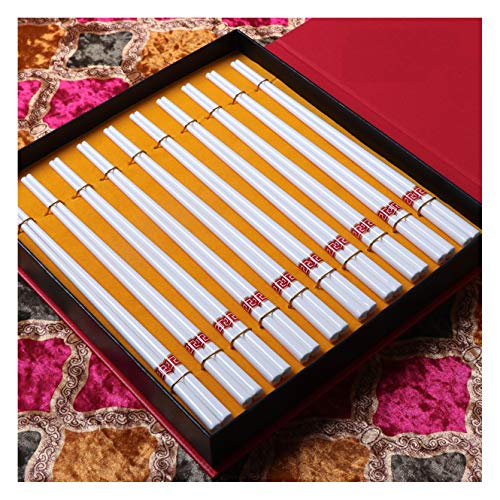 Wiederverwendbare Essstäbchen, spülmaschinenfest, 24,1 cm, Porzellan-Essstäbchen, Geschenkpaket, japanische koreanische Essstäbchen für Lebensmittel, B von PTATT