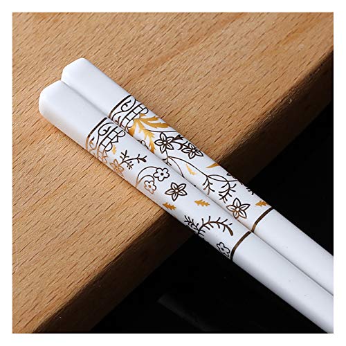 Wiederverwendbare Essstäbchen aus Keramik, hochwertige Knochenstäbchen, hohe Temperaturbeständigkeit, leicht, einfach zu bedienen und zu reinigen, chinesischer Stil, 5 Paar, 24 cm breit von PTATT