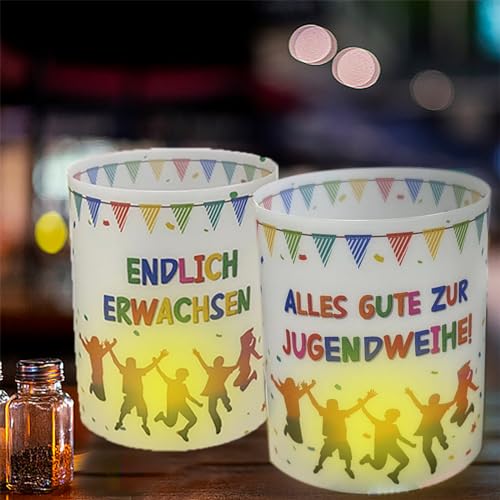 12 Stück Windlicht Tischdeko Jugendweihe,Alles Gute Zur Jugendweihe, Deko Jugendweihe Junge Mädchen, Geeignet für Teelichter oder Kerzen,für Junge Mädchen Erwachsene Partyfeiern 12 Stück Windlicht Tischdeko Jugendweihe,Alles Gute Zur Jugendweihe, Deko Jugendweihe Junge Mädchen, Geeignet für Teelichter oder Kerzen,für Junge Mädchen Erwachsene Partyfeiern von PTBWS