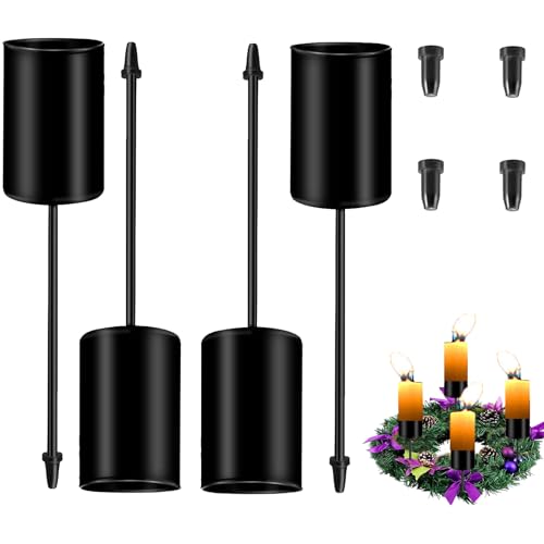 4 Stück Kerzenhalter Adventskranz,Kerzenhalter Kranz,Retro Kerzenteller Adventskranz, Für Kränze, Tischgestecke & Blumentöpfe von PTBWS