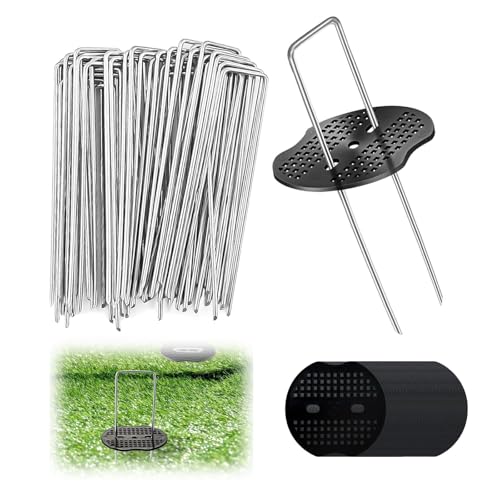 Pack of 50 Ground Anchors + 50 Washers, Unkrautvlies Erdanke, U Förmige Garten Heringe, 150x40mm Ø 3mm, Unkrautvlies Haken, Bodenanker, Erdnägel aus Stahl im Set zur Befestigung von Unkrautflies Pack of 50 Ground Anchors + 50 Washers, Unkrautvlies Erdanke, U Förmige Garten Heringe, 150x40mm Ø 3mm, Unkrautvlies Haken, Bodenanker, Erdnägel aus Stahl im Set zur Befestigung von Unkrautflies von PTBWS