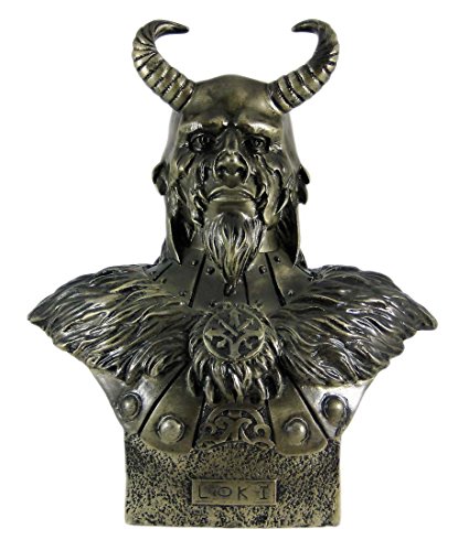 Nordischen Gott Loki Bronze Finish Büste Statue Viking von PTC