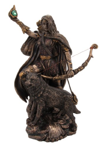 braunen Finish nordischen Mythologie Göttin Skadi Viking Statue Figur Skulptur von PTC