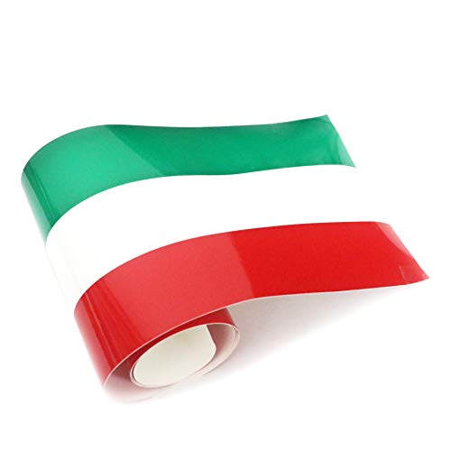 PTDecals 1.5m * 15cm / 59" * 6" PVC Aufkleber Italienische IT Flagge Streifen Grafik Patches Für Fahrzeug Motor Karosserie Spiegel Kotflügel Seitenschweller Kofferraum Heckklappe Tür Fenster von PTDecals