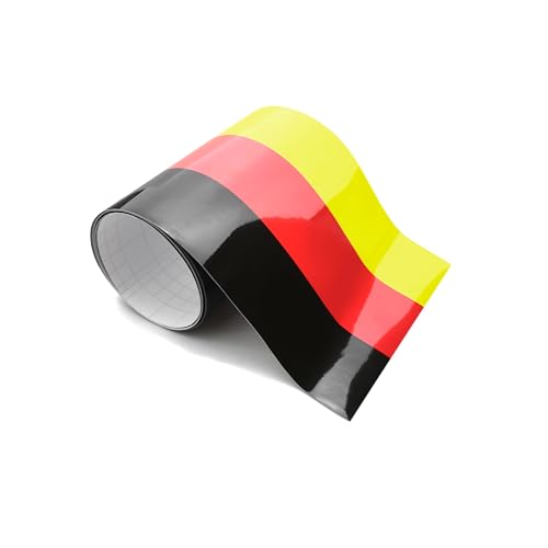 PTDecals 1.5m * 15cm / 59"* 6" PVC-Aufkleber Deutschland DE Flagge Tri-Color Stripe Graphic Decals Patches für Fahrzeugmotorkörper Spiegel Kotflügel Seitenschweller Kofferraum Heckklappe Türfenster von PTDecals