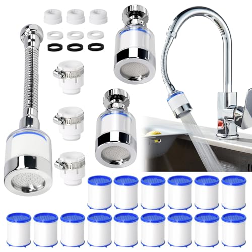 3 Stück Wasserfilter Wasserhahn Transparenter, 360° Wasserhahn Filter mit 15 Stück PP-Baumwollfilterelement 3 Universalanschlüssen 3 Ersatzgewinde 6 Dichtung Dichtung für Spüle 3 Stück Wasserfilter Wasserhahn Transparenter, 360° Wasserhahn Filter mit 15 Stück PP-Baumwollfilterelement 3 Universalanschlüssen 3 Ersatzgewinde 6 Dichtung Dichtung für Spüle von PTHDEW