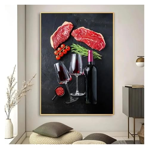 PTHEN Wandkunst Leinwanddrucke Kunst High Definition Druck Lebensmittel Küche Tafel Bild Leinwand Malerei Kunst Wandbild Dekoration Spiel Zimmer Dekoration(B,50x70cm) von PTHEN