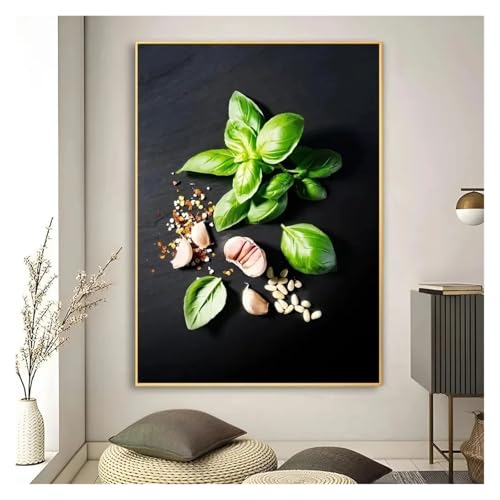 PTHEN Wandkunst Leinwanddrucke Kunst High Definition Druck Lebensmittel Küche Tafel Bild Leinwand Malerei Kunst Wandbild Dekoration Spiel Zimmer Dekoration(K,40X50cm) von PTHEN