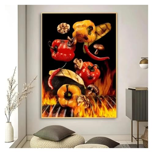 PTHEN Wandkunst Leinwanddrucke Kunst High Definition Druck Lebensmittel Küche Tafel Bild Leinwand Malerei Kunst Wandbild Dekoration Spiel Zimmer Dekoration(Q,40X50cm) von PTHEN